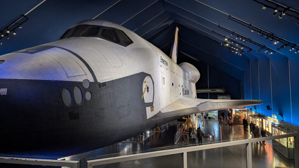 picture of the spaceshuttle at the intrepid museum